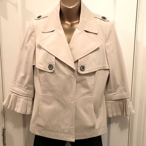 Carlisle tan jacket with removable pleated cuffs